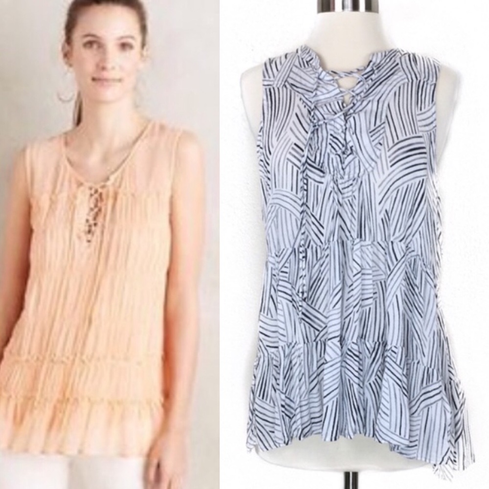 Anthropologie | Floreat Calla Lace Up Tank